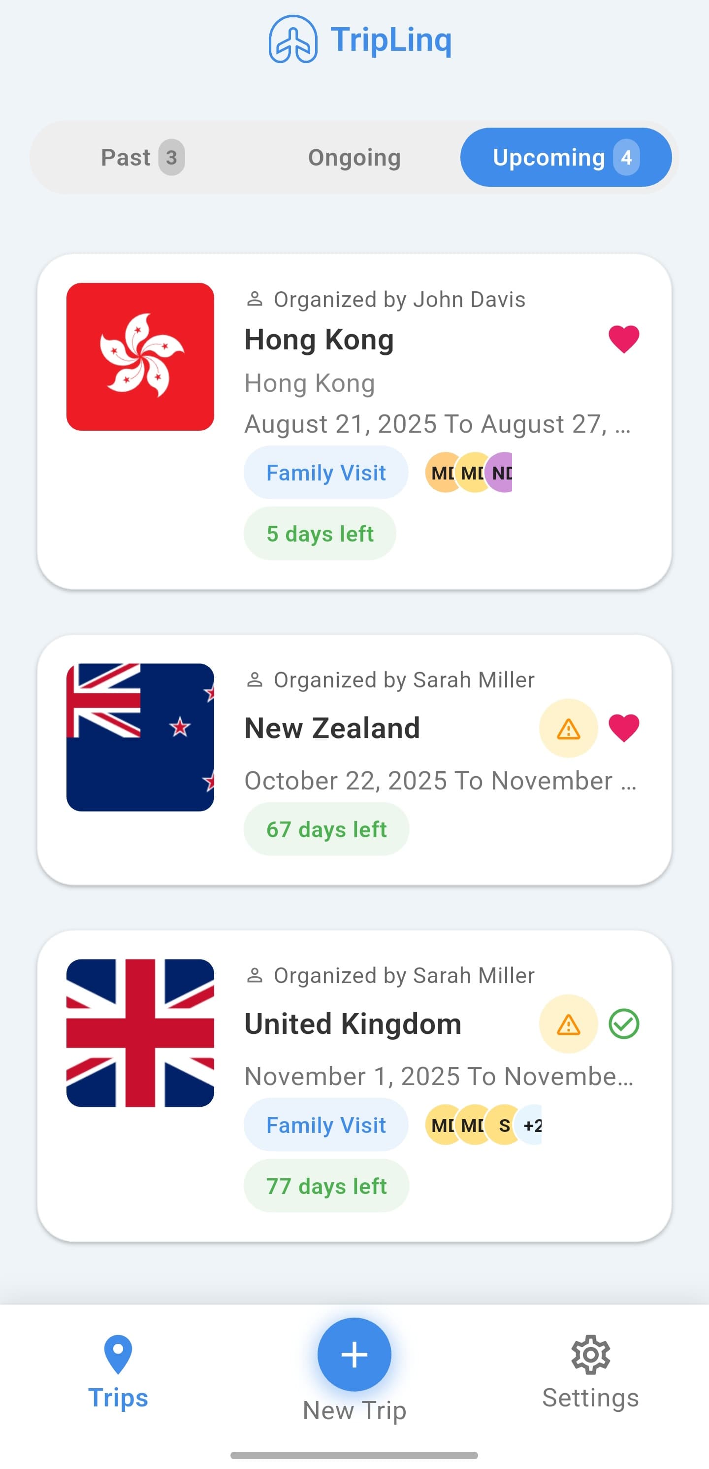 TripLinq App Mockup